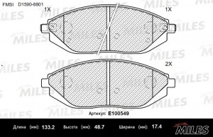 Колодки тормозные передние (Смесь Semi-Metallic) CHEVROLET SPARK 10- (TRW GDB460 E100549 MILES