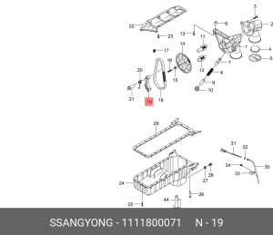 Натяжитель цепи SSANGYONG Actyon (06-),Kyron (07-),Actyon Sports (09-/12-) (E23) 1111800071 SSANG YONG