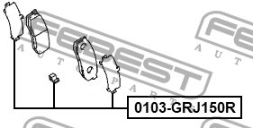 Пластина TOYOTA Land Cruizer (99-09) колодок тормозных задних противоскрипная ко 0103-GRJ150R FEBEST