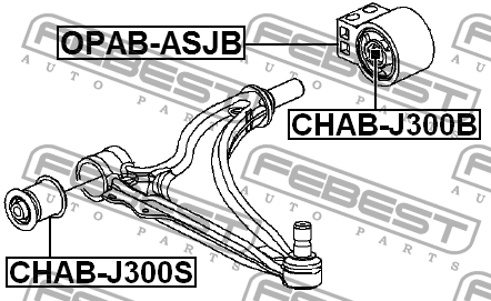 Сайлентблок рычага задний без кронштейна ASTRA J CHAB-J300B CHABJ300B FEBEST