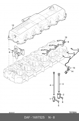 палец толкателя клапана !\DAF 1697525 DAF