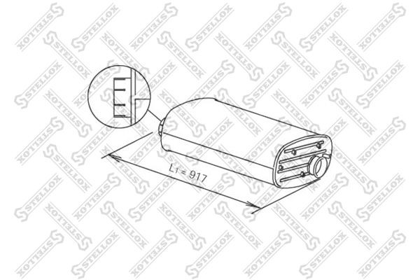 резонатор(бочка) глушителя ! овальный L=820mm \RVI Kerax 82-03104-SX STELLOX