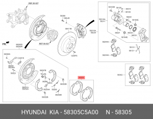 колодки барабанные!\ Hyundai 58305C5A00 HYUNDAI