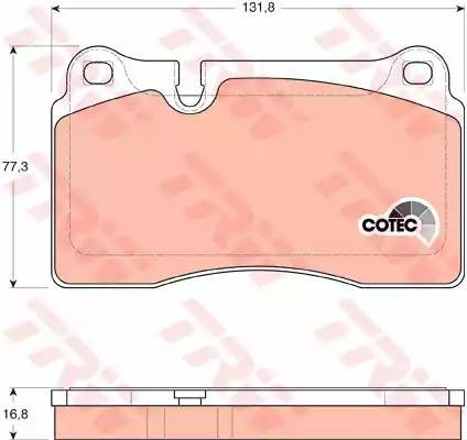 Колодки тормозные VW Touareg (06-10/10-) (т.с. Brembo R17) передние (4шт.) TRW GDB1670 TRW