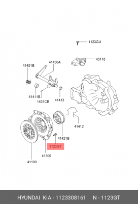 Болт М16 1123308161 HYUNDAI KIA