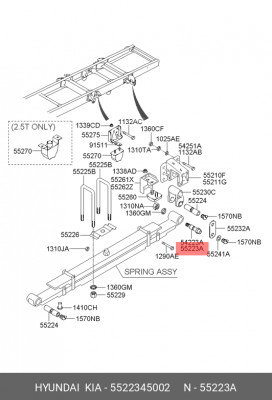 стержень рессоры резьбовой! M8\ Hyundai HD35/HD45/HD65/HD75 08> 5522345002 HYUNDAI