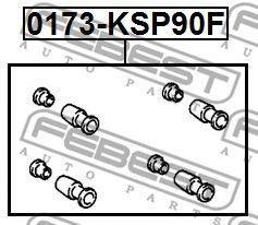 Пыльники направляющей суппорта комплект 0173-KSP90F 0173-KSP90F FEBEST