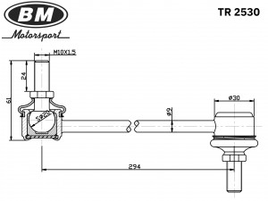 Стойка стабилизатора переднего, праваялевая, BM TR2530 TR2530 BM MOTORSPORT
