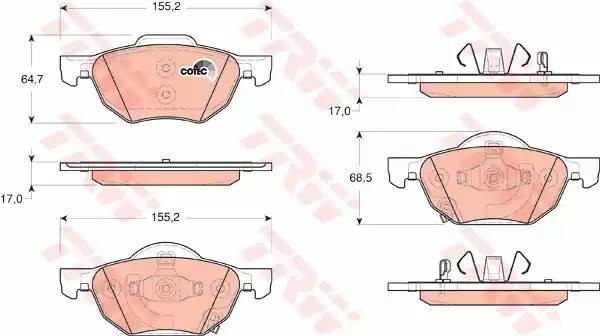 Колодки передние HONDA ACCORD VII GDB3355 GDB3355 TRW