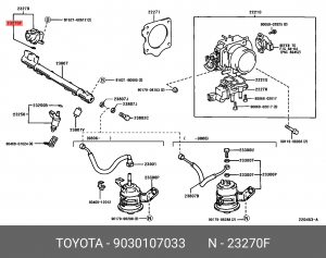 TOYOTA YARIS (2005>)/RAV 4 (2006-2013) топливной форсунки верхнее 90301-07033 TOYOTA