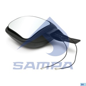 Зеркало широкоугольное левое 124/144(SER.4) ('96-'04) / SER.4R/P/T('04-) ø18/250 042122 SAMPA