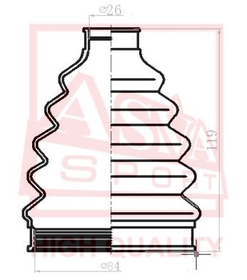 ПЫЛЬНИК ШРУС OB (25x86x120) КОМПЛЕКТ 12 ASBTB61 ASBTB61 ASVA