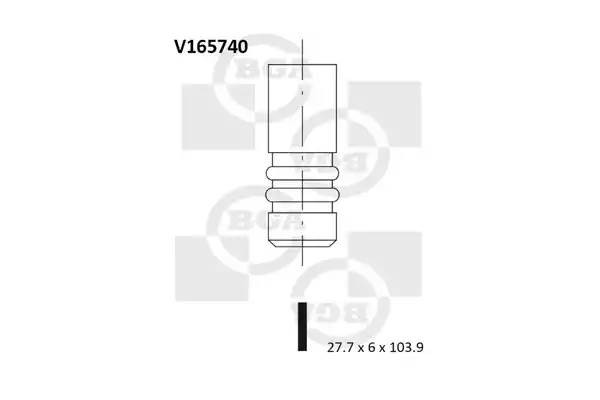 клапан впускной! 27.7x6x103.9\ Renault Laguna III 2.0DCi 16V M9R800 08> V165740 BG AUTOMOTIVE