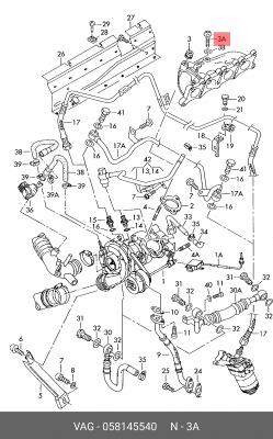VW AUDI M10X50/3 на машину 058 145 540 VAG