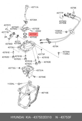 УПЛОТНИТЕЛЬНОЕ КОЛЬЦО ОПОРЫ РЫЧАГА КПП 437532E010 HYUNDAI KIA