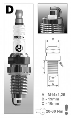 Свеча зажигания SUPER FORTE DOR15YC1 (1288) DOR15YC-1 BRISK