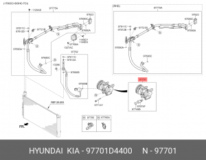 Компрессор KIA Optima (16-) кондиционера OE 97701D4400 HYUNDAI KIA