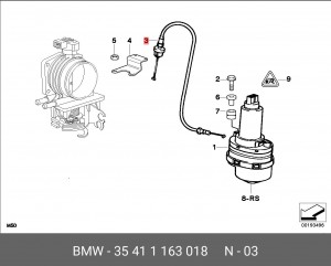 трос привода дроссейльной заслонки!\ BMW 35 41 1 163 018 BMW