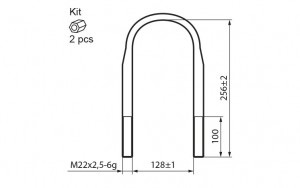Стремянка рессоры BPW M22х2,5x130x256 28226E EXOVO