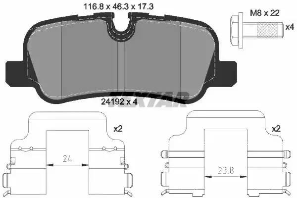 Колодки тормозные LAND ROVER Discovery,Range Rover Sport задние (4шт.) TEXTAR 2419204 TEXTAR