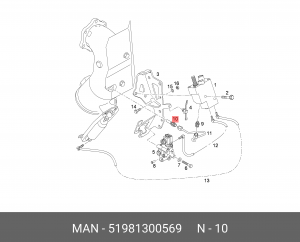 Прямой ввертный штуцер L6B-M-A2+Rohr-8X2 51981300569 MAN