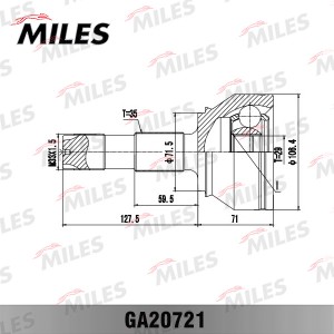 ШРУС наружный CITROEN JUMPER 3.0HDi 160 06-, FIAT: DUCATO 06- (GSP 817060) GA207 GA20721 MILES