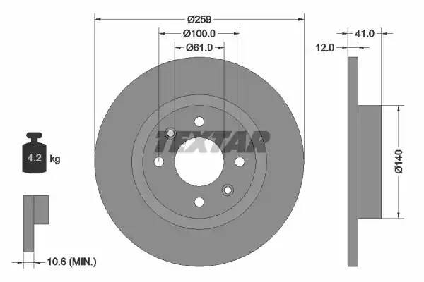 92175103 диск тормозной!\ Renault Logan 1.4/1.6 04> F 92175103 TEXTAR