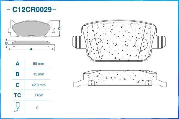 Тормозные колодки задние Low Metallic C12CR0029 C12CR0029 CWORKS