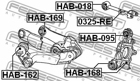 Сайлентблок HAB-095 HAB-095 FEBEST