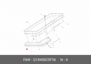 Болт FAW J7,4180 крепления маслоприемника OE Q1840825F36 FAW