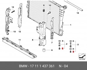 Пробка радиатора BMW 3 (E46) сливная OE 17 11 1 437 361 BMW