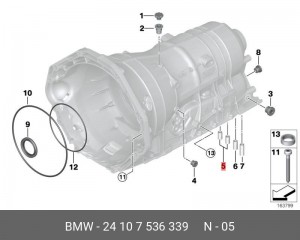 втулка уплотнительная АКПП! L=31\ BMW E82/E88 07-13 24 10 7 536 339 BMW