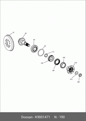 K9001471 Сальник хвостовика ZGAQ-02171 K9001471 DOOSAN