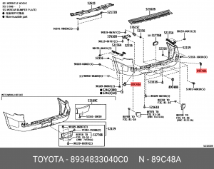 окантовка датчика парковки! заднего\ Toyota Land Cruzer 200, Lexus LX 07-15 89348-33040-C0 TOYOTA