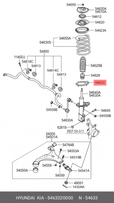 Проставка передней пружины нижняя 546332G000 HYUNDAI KIA