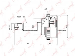 ШРУС наружный к-кт!\ Mazda 323 F/S/Premacy 1.8/2.0i/2.0D/TD 98-04 CO-3653A LYNXAUTO