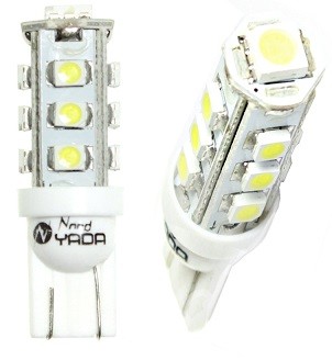 Лампа светодиодная W5W 12V 1W "NORD YADA" (T10 13SMD (size3528x12+5050x1) (W2,1x 902680 NORD YADA