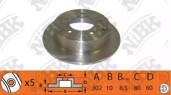 Диск тормозной задний MITSUBISHI ASX 10-/OUTLANDER 06- RN1402 RN1402 NIBK
