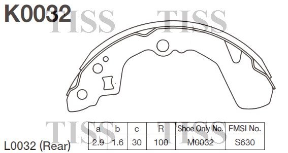 Колодки тормозные барабанные Suzuki Baleno all, Daihatsu Applause 89- K0032 K0032 MK KASHIYAMA
