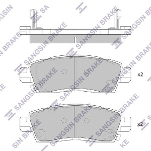 Колодки тормозные дисковые Chevrolet TrailBlazer, Saab 9-7 4.2-5.3i 02 SP1783 SP1783 SANGSIN