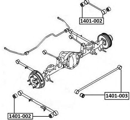 Сайлентблок, рычаг независимой подвески колеса 1401003 1401-003 ASVA
