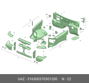 Основание УАЗ-3163 АКБ (ОАО УАЗ) 316300370301200 UAZ UAZ