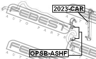 Втулка стабилизатора передняя OPEL ASTRA H 2004-2010 (компл-2 половинки) OPSB-AS OPSB-ASHF FEBEST