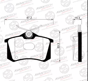 Колодки тормозные дисковые Avantech задние  (противоскрипная пластина в компл.) AV013 AVANTECH