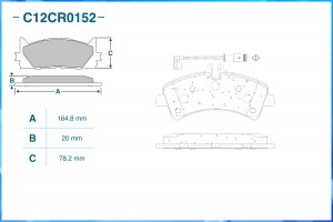 Тормозные колодки задние, Low Metallic C12CR0152 C12CR0152 CWORKS