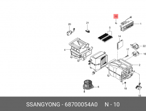 Лампа SSANGYONG Korando (96-) OE 68700054A0 SSANG YONG