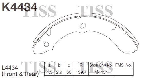 Колодки тормозные барабанные K4434 K4434 MK KASHIYAMA