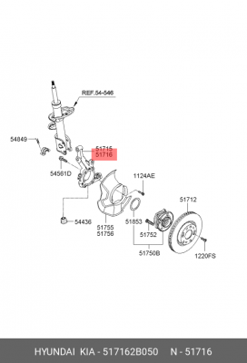 Кулак поворотный HYUNDAI Santa Fe (06-) правый OE 517162B050 HYUNDAI KIA