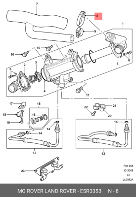 ESR3353 ЗАЖИМ ШЛАНГА ESR3353 LAND ROVER