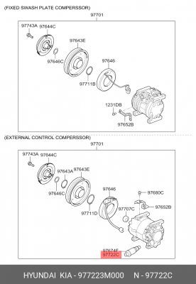 Датчик температуры HYUNDAI Genesis (07-) кондиционера ОЕ 977223M000 HYUNDAI KIA